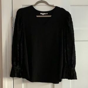 Chicos blouse velvet lace sleeves size 4 XXL EUC
